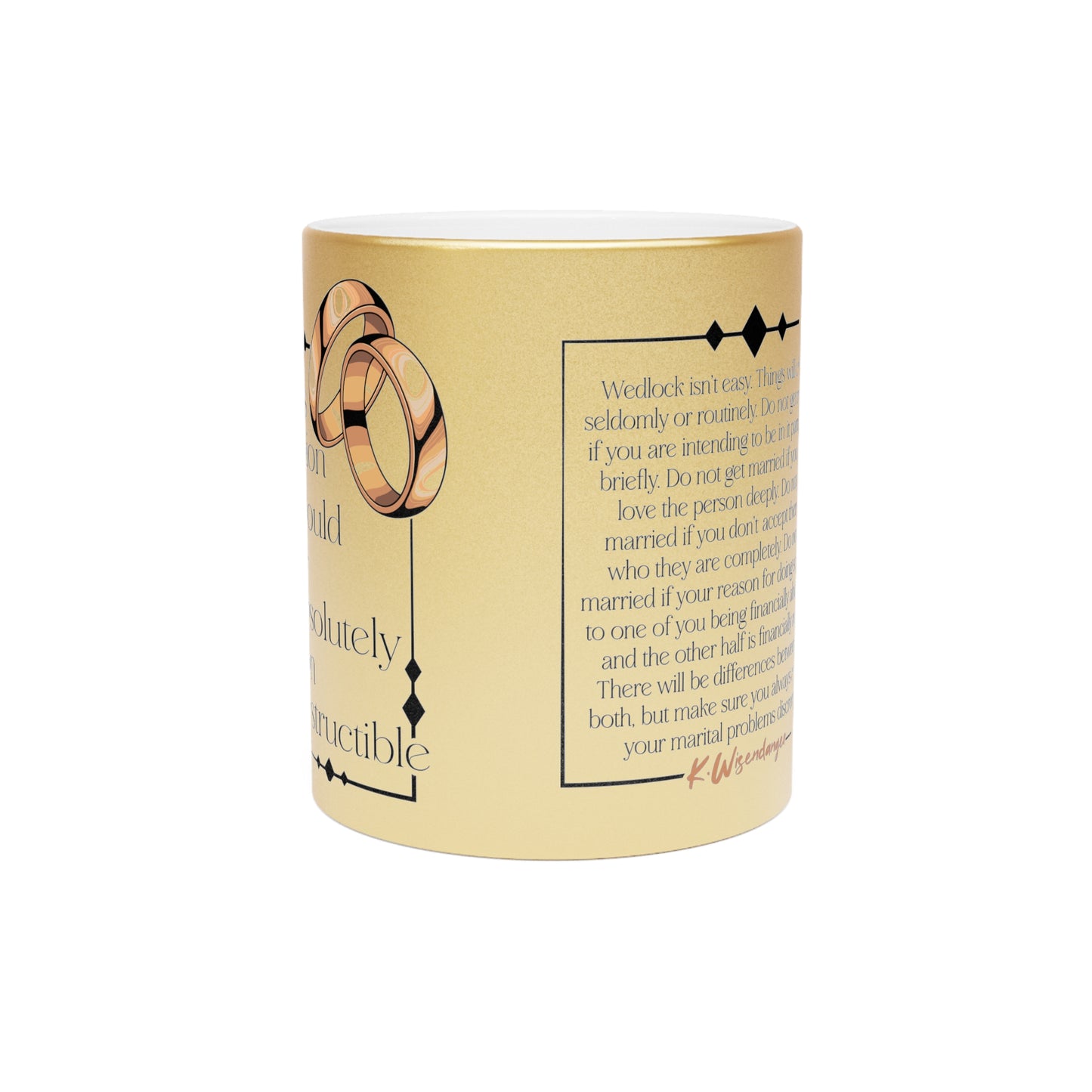 H.U.S.B.A.N.D. (His Union Should Be Absolutely Non Destructible) Wedding Unity Metallic Mug | Silver - Anniversary Gift, Marriage Keepsake, Couples Mug