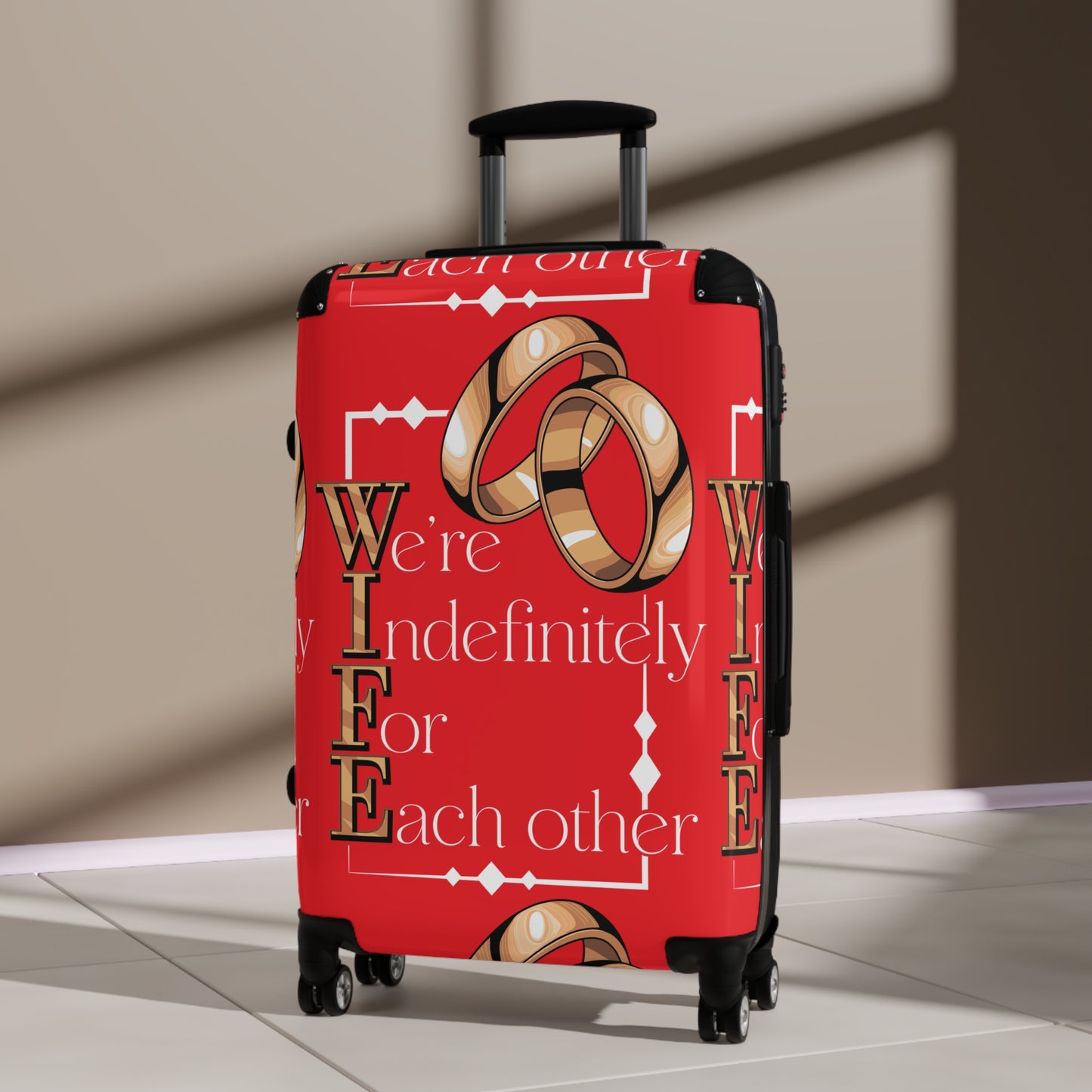 W.I.F.E. Travel Suitcase, Custom Luggage, Wedding Gift, Honeymoon Accessory, Couple's Travel Gear, Anniversary Surprise