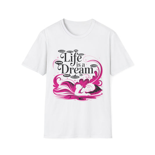 L.I.F.E is a D.R.E.A.M N.I.G.H.T.M.A.R.E. Unisex Softstyle T-Shirt - Whimsical Graphic Tee for Dreamers