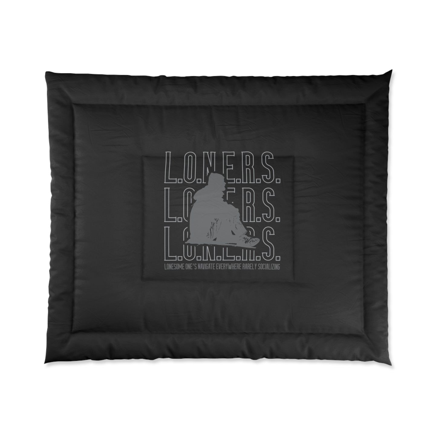 L.O.N.E.R.S. Comforter - Cozy Blanket for Introverts, Unique Home Decor, Perfect Gift for Self-Care, Bedroom Aesthetic, Dorm Room Essentials