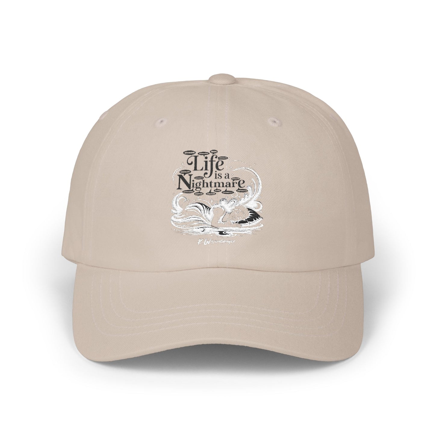 Classic Cap with "Life is a Nightmare" Design, Casual Hat,  Adjustable Cap