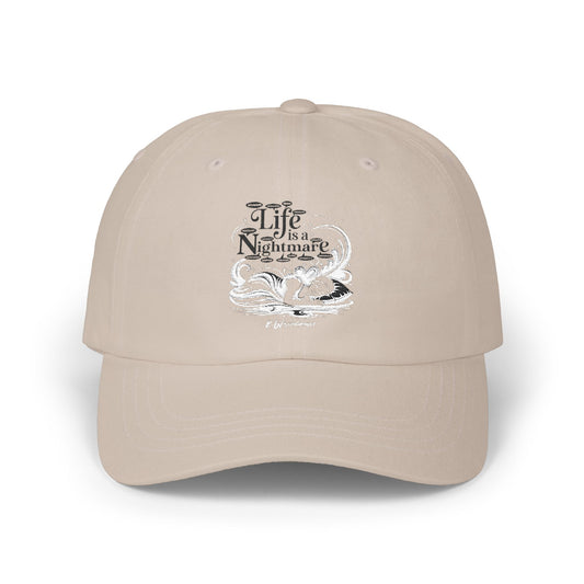 Classic Cap with "Life is a Nightmare" Design, Casual Hat,  Adjustable Cap