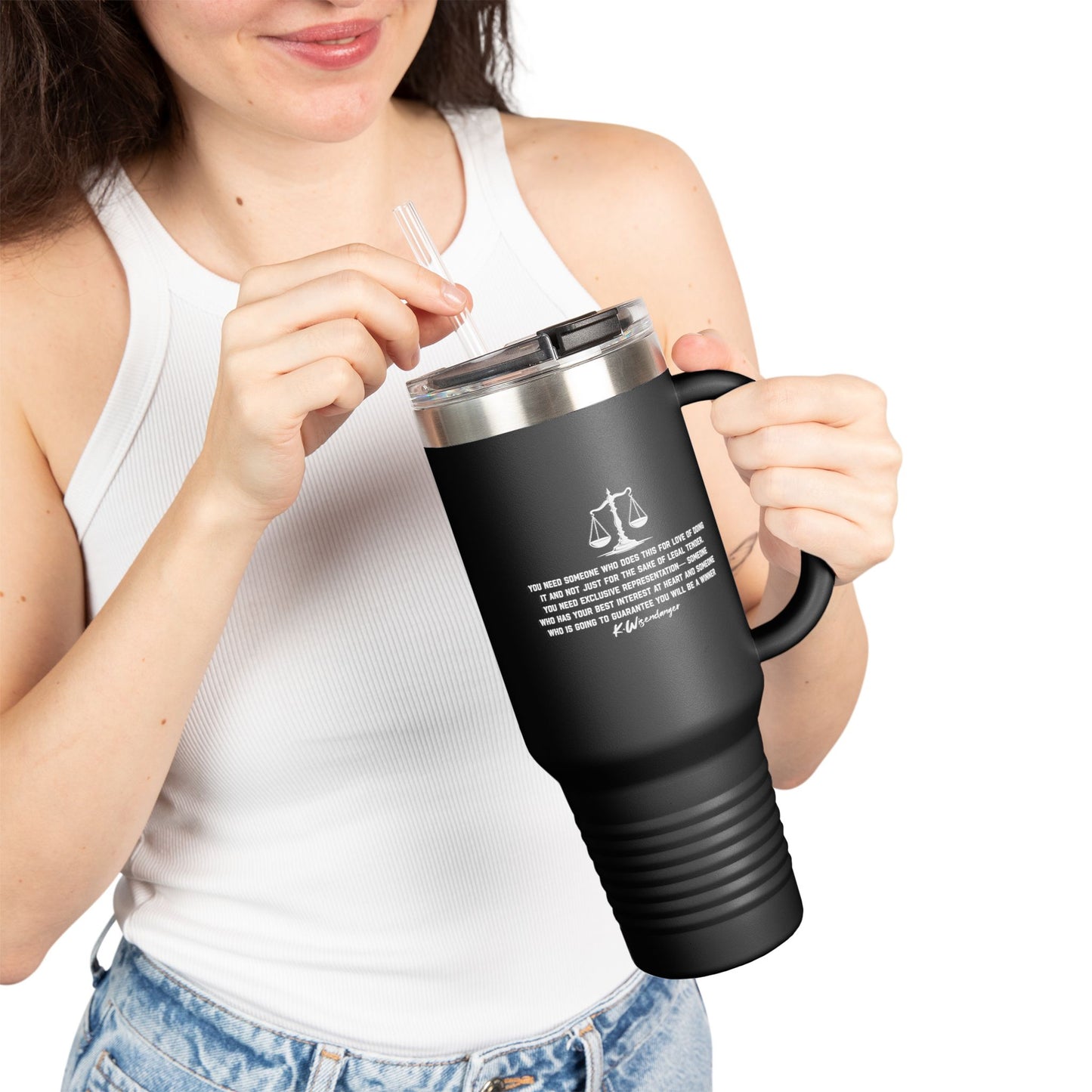 L.A.W.Y.E.R. (Legal Advocate Who's Your Exclusive Representative) Insulated Travel Mug for Lawyers, Perfect for Road Trips & Coffee Lovers, 40oz