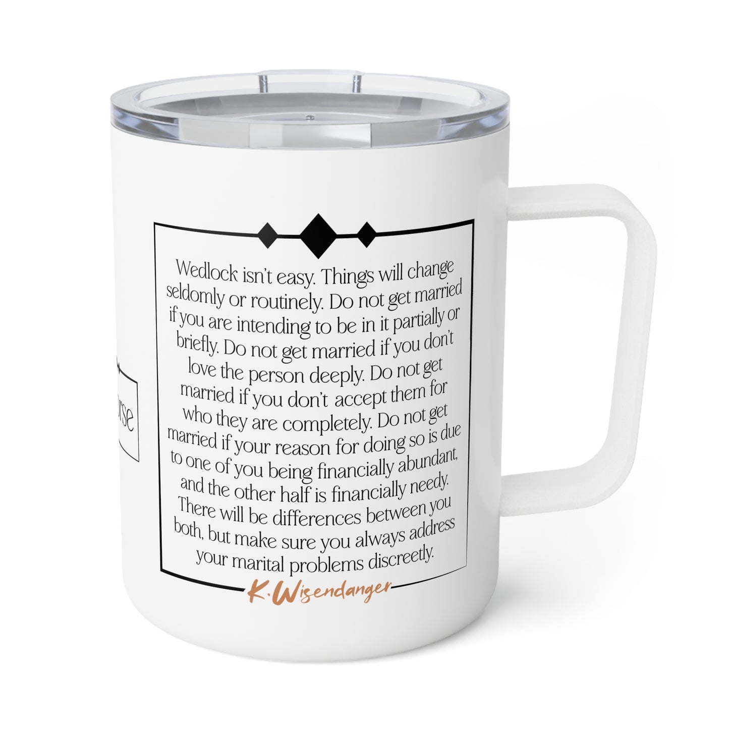 H.U.S.B.A.N.D. (His Union Should Be Absolutely Non Destructible) Insulated Coffee Mug with Love Quotes, Romantic Gift for Couples, Wedding Gift, Anniversary Present