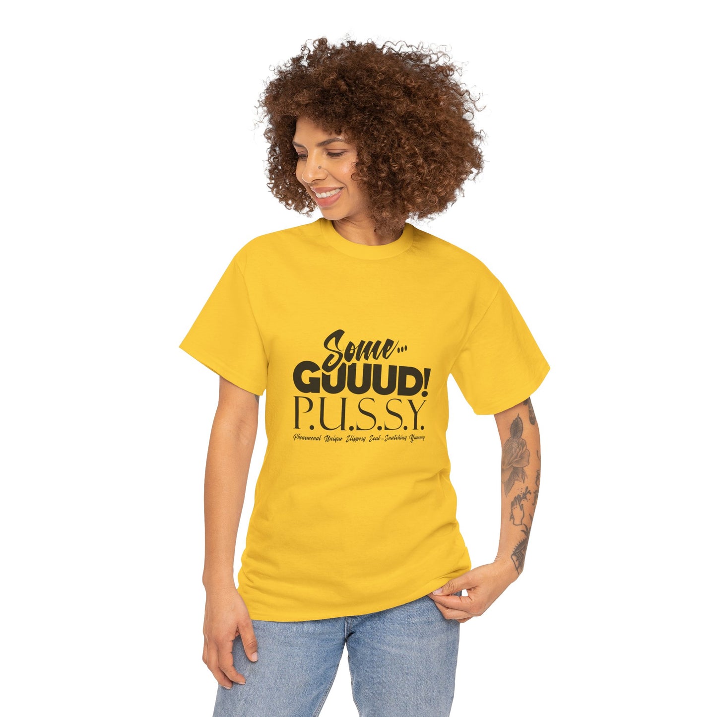GUUD P.U.S.S.Y. Bold Statement Tee, Unisex Cotton Shirt, Graphic Tee for Self-Expression,