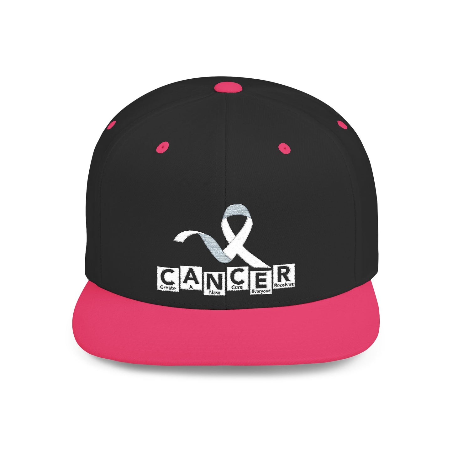 C.A.N.C.E.R. Awareness Flat Bill Snapback Hat - Supportive Gift for Loved Ones, Perfect for Events, Fundraisers, and Everyday Wear