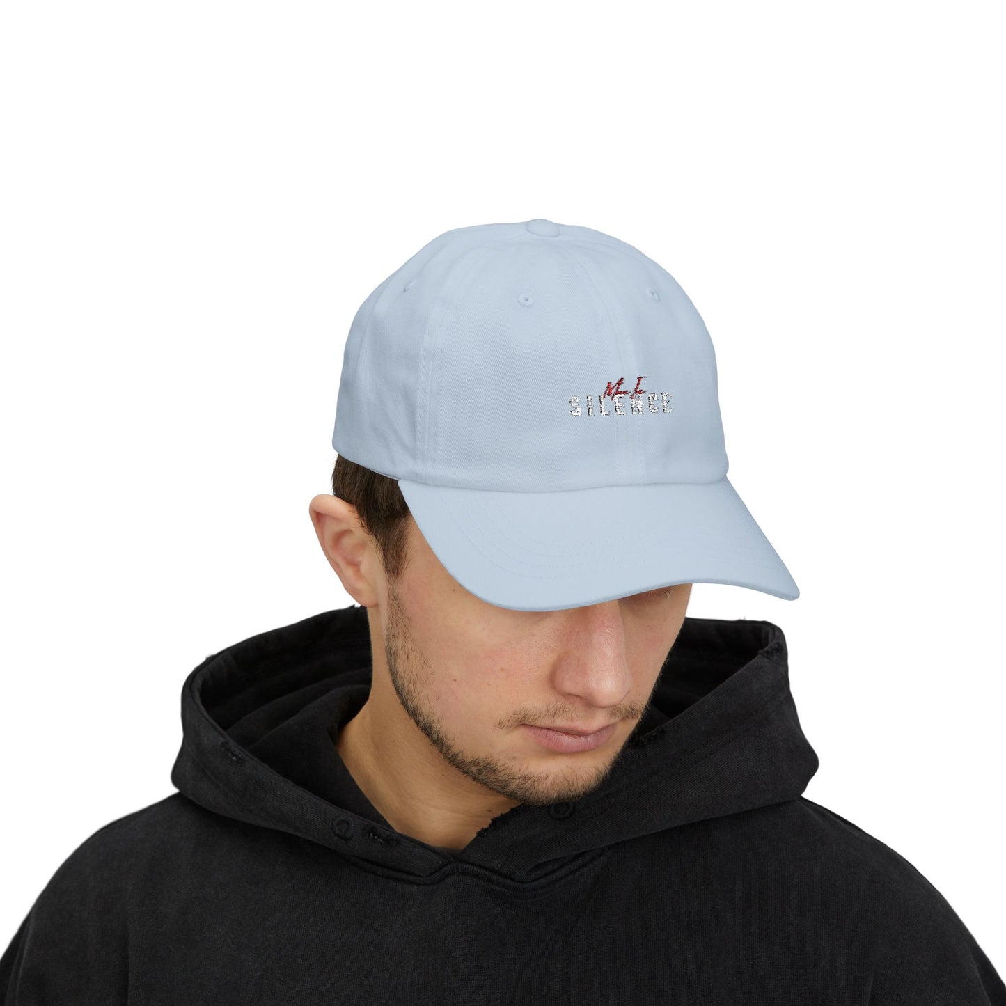 Move In S.I.L.E.N.C.E. Trendy Dad Cap with 'Silence' Text, Relaxed Style, Perfect for Casual Outfits, Gifts for Fathers, Birthdays, Everyday Wear
