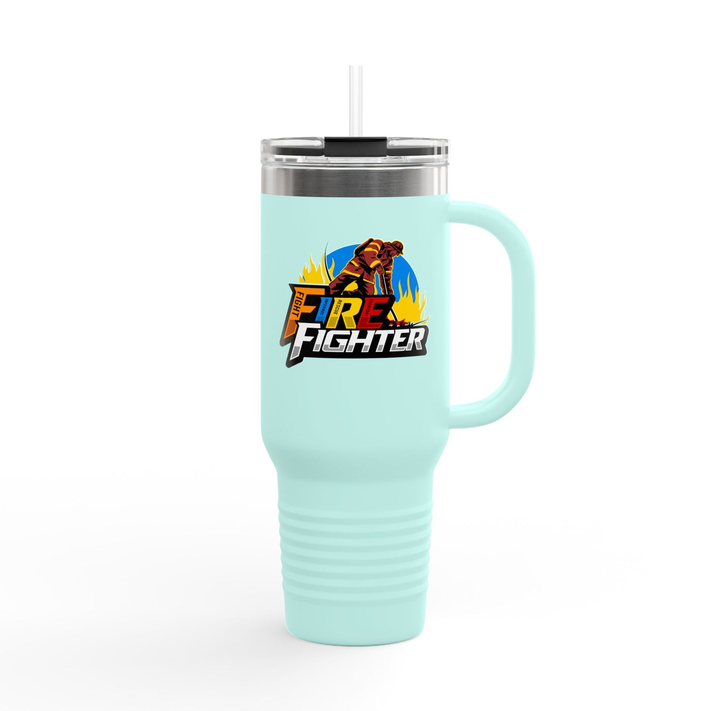 Firefighter Insulated Travel Mug - 40oz, Hot Beverage Cup, Personalized Gift for Firefighters, Camping Mug, Unique Firefighter Gift