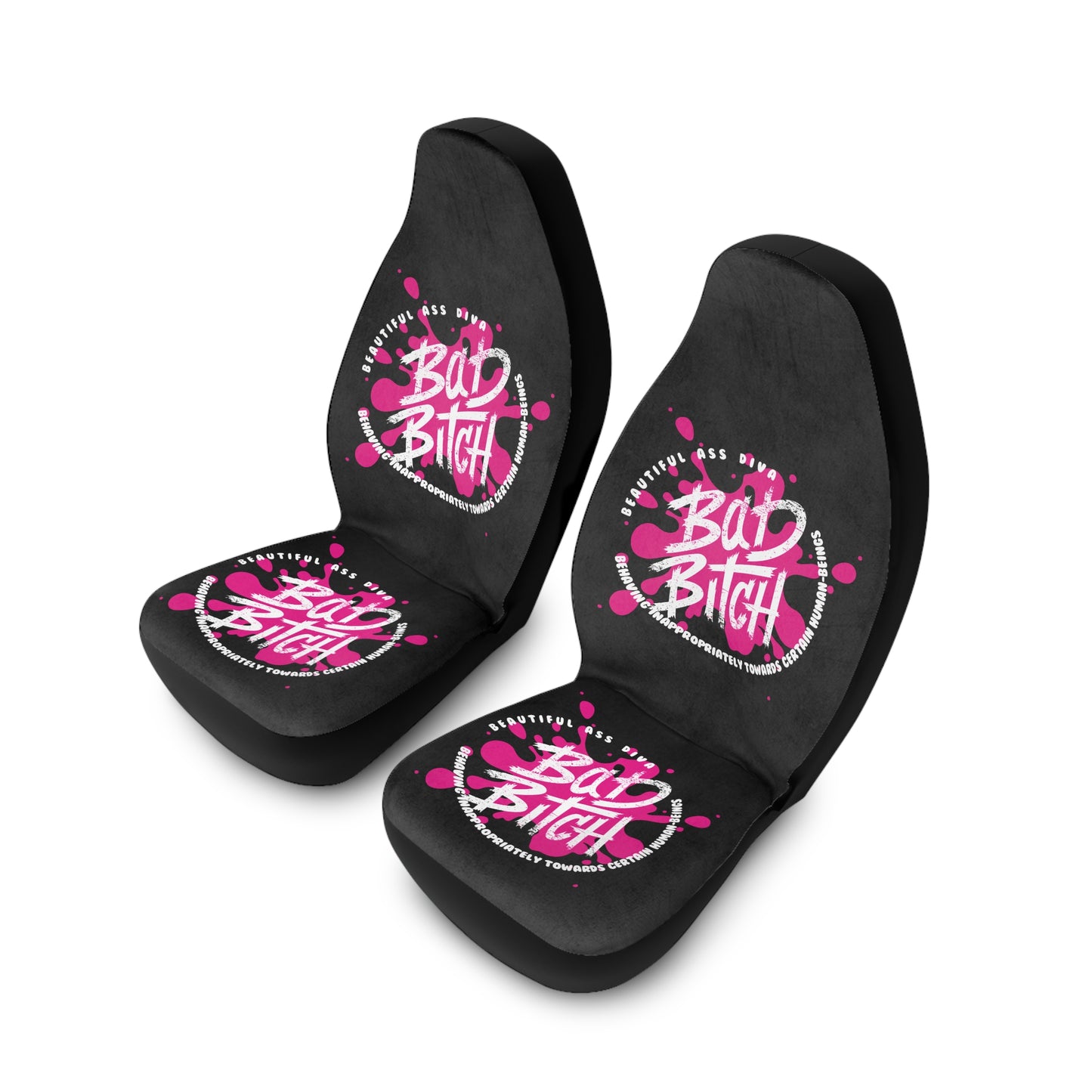 Car Seat Covers — "Bad Bitch" Pink Graffiti Graphic
