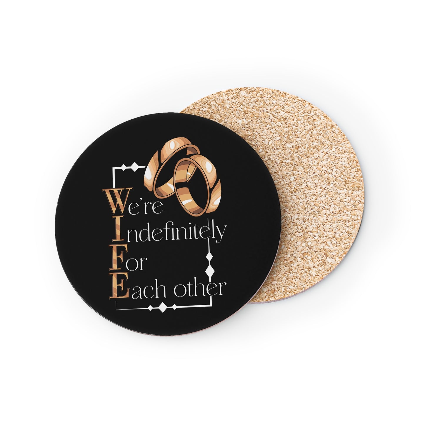 Wife "We're Indefinitely For Each Other" Coasters – Wedding & Anniversary Drink Coaster Set