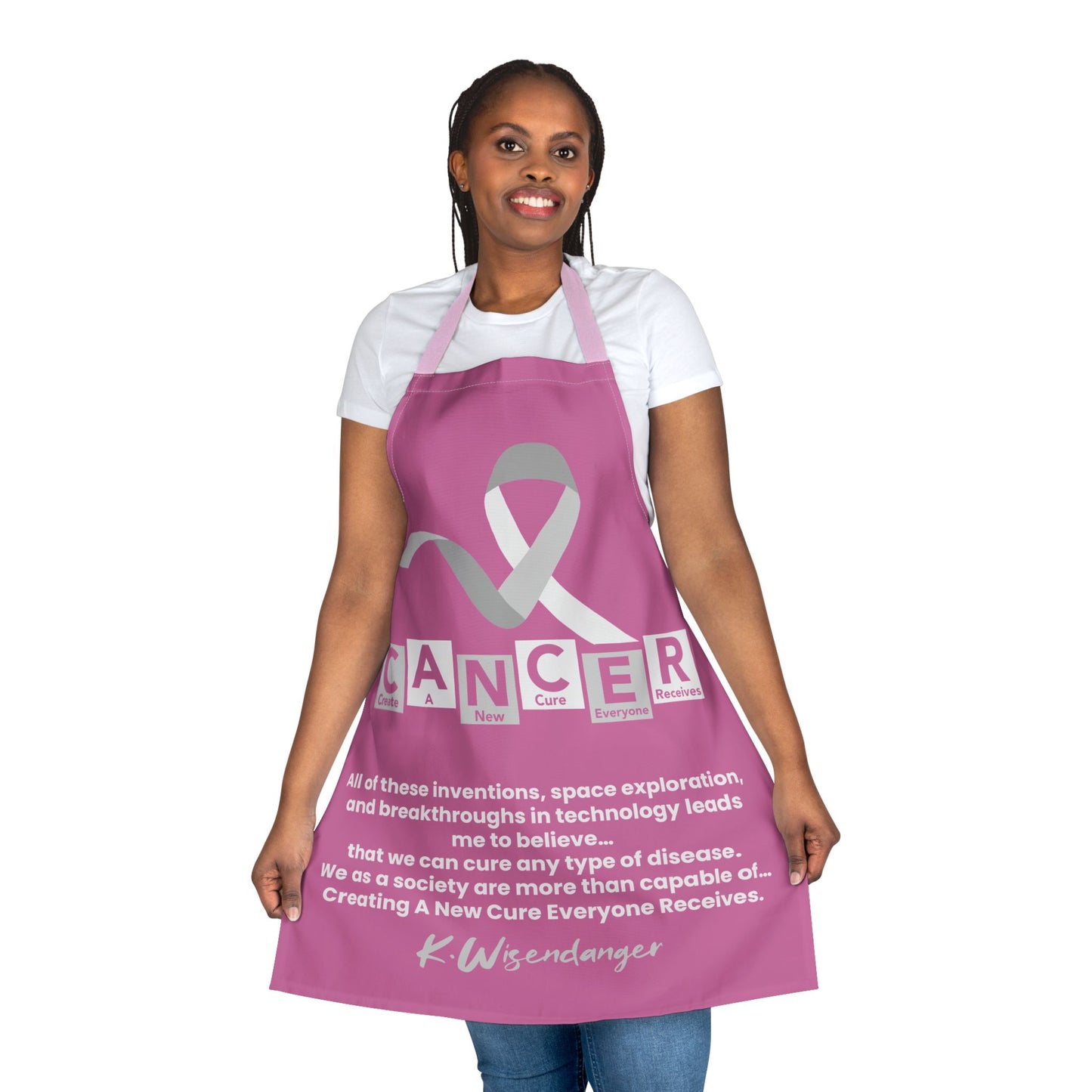 Breast Cancer Awareness Apron – Motivational Ribbon Quote Design