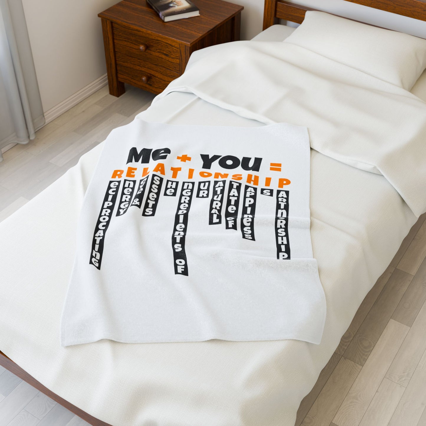 Relationship Goals Velveteen Plush Blanket, Cozy Throw for Couples, Gift for Anniversaries, Soft Home Decor for Love