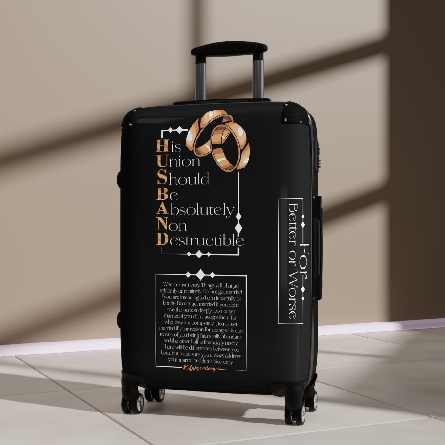 HUSBAND Travel Suitcase for Couples, Wedding Gift, Personalized Luggage, Honeymoon Essentials, Suitcase with Quotes