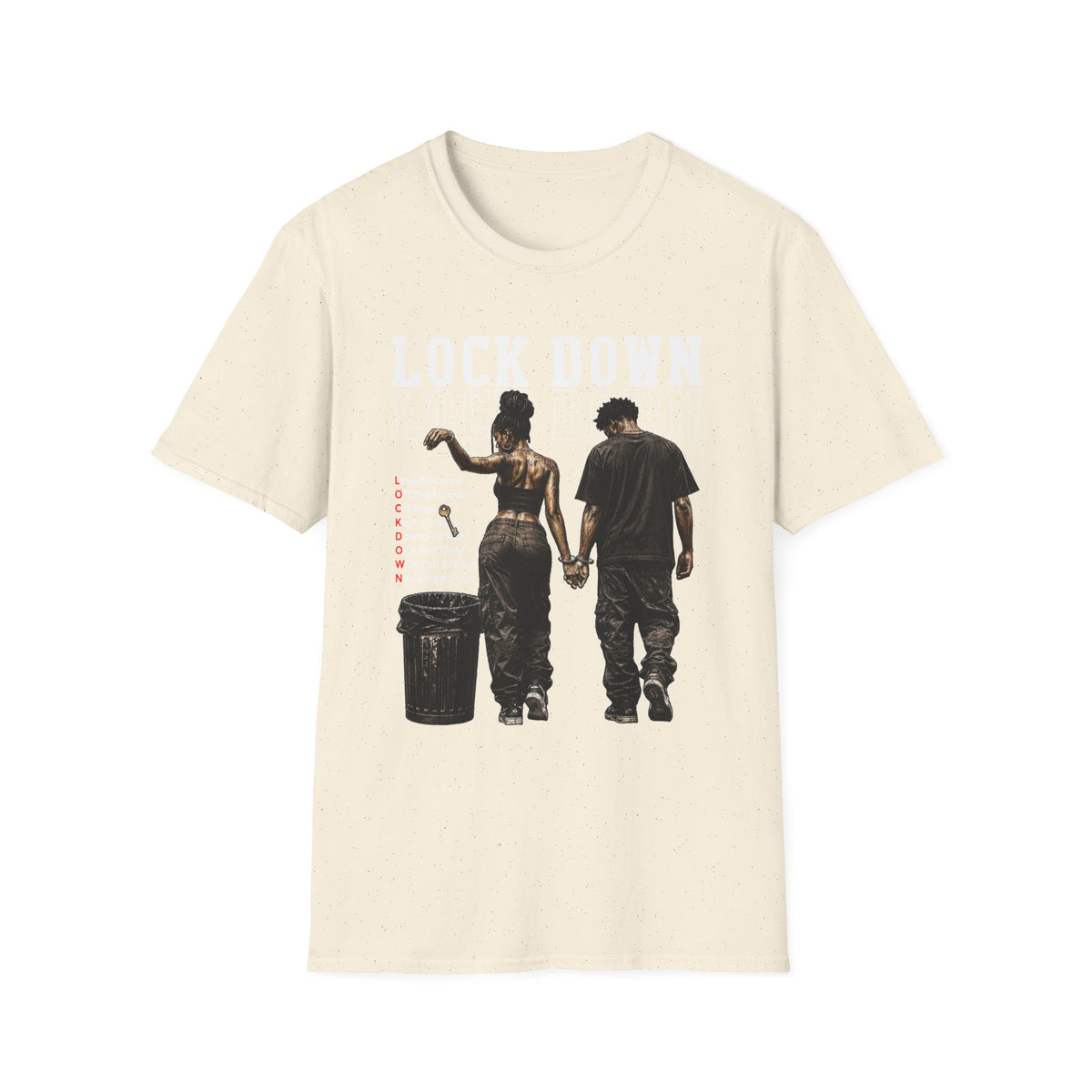 Lock Down Graphic T-Shirt — Holding Hands Street Art Design