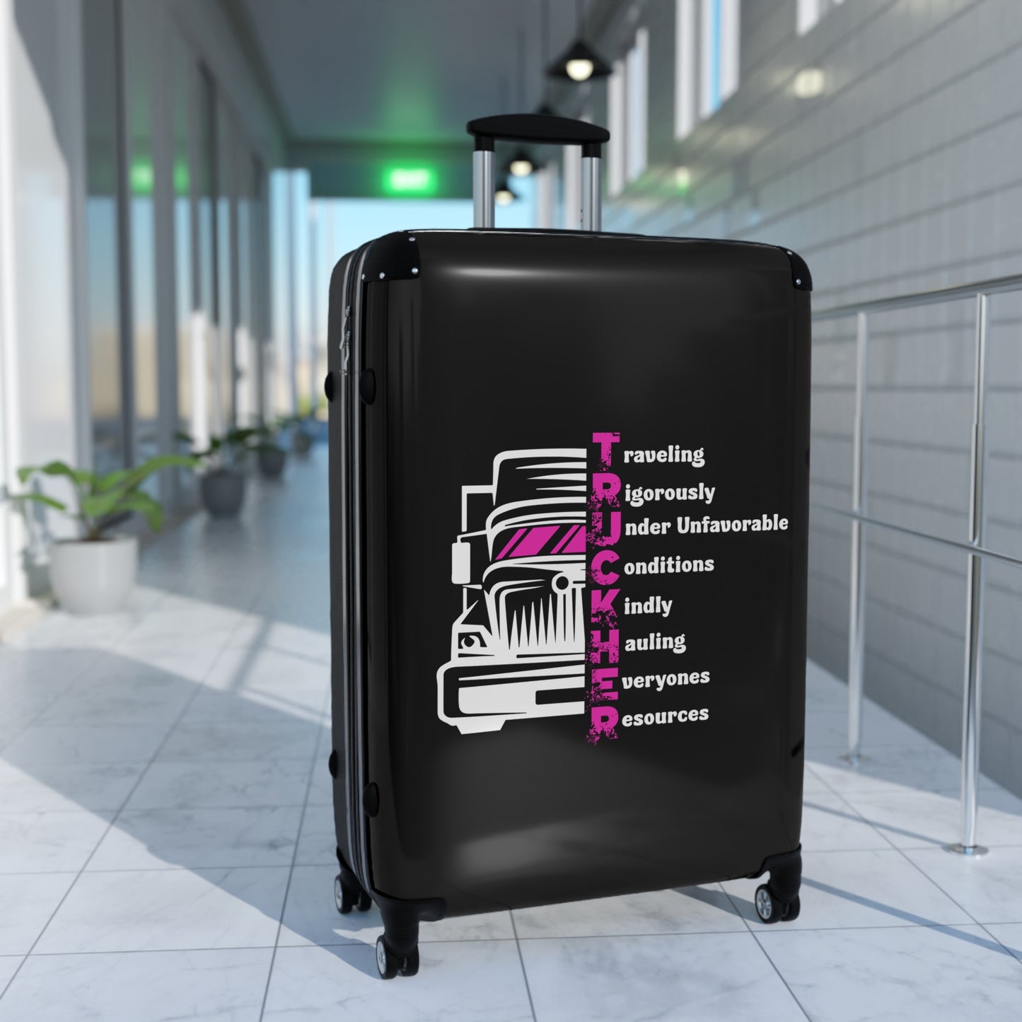 Trucker Suitcase with Travel Quotes - Perfect for Adventurers, Road Trips, Holiday Gifts, and Travel Enthusiasts