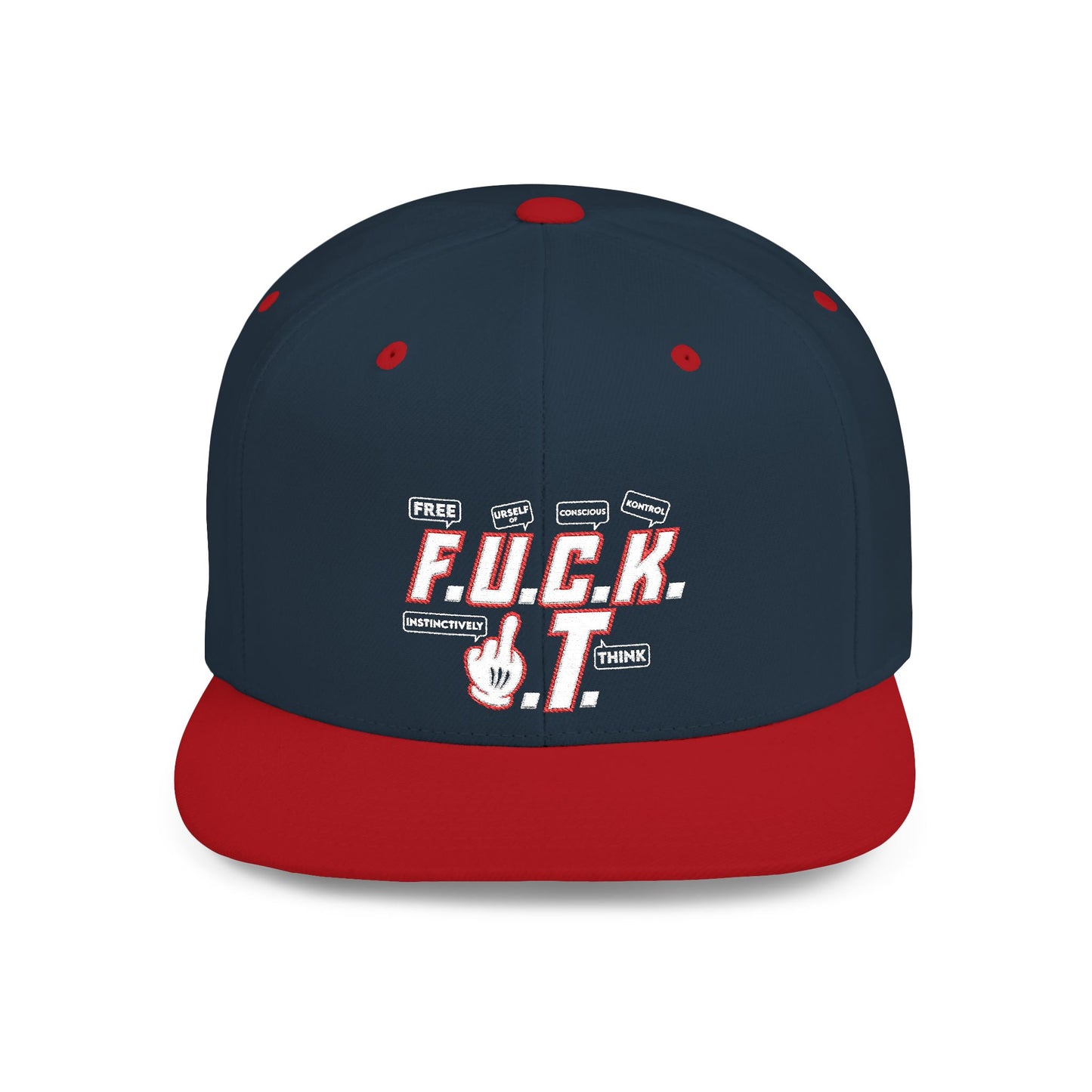 F.U.C.K. I.T. Bold Statement Flat Bill Snapback Hat, Trendy Snapback Cap, Casual Streetwear, Perfect Gift, Cool Accessory, Everyday Wear