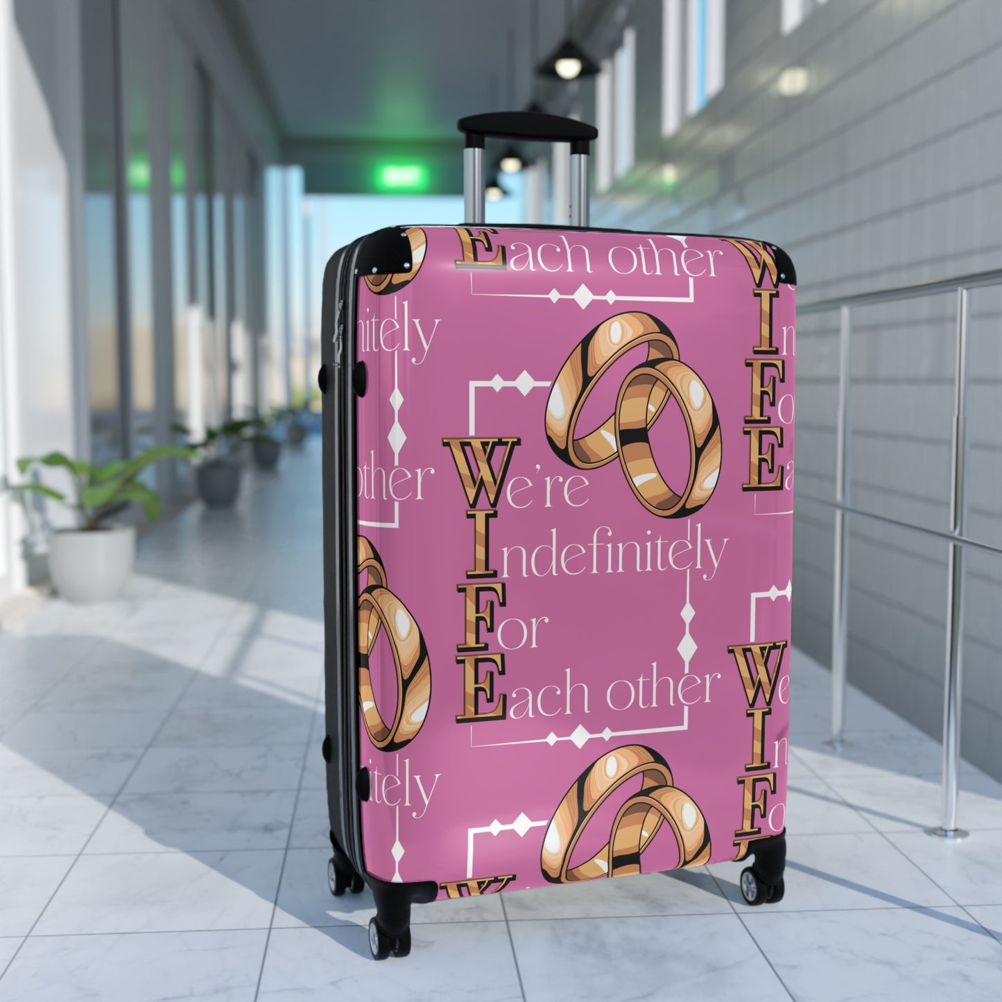 W.I.F.E. Personalized Wedding Suitcase, Travel Luggage for Couples, Honeymoon Essentials, Engaged Gifts, Bride to Be