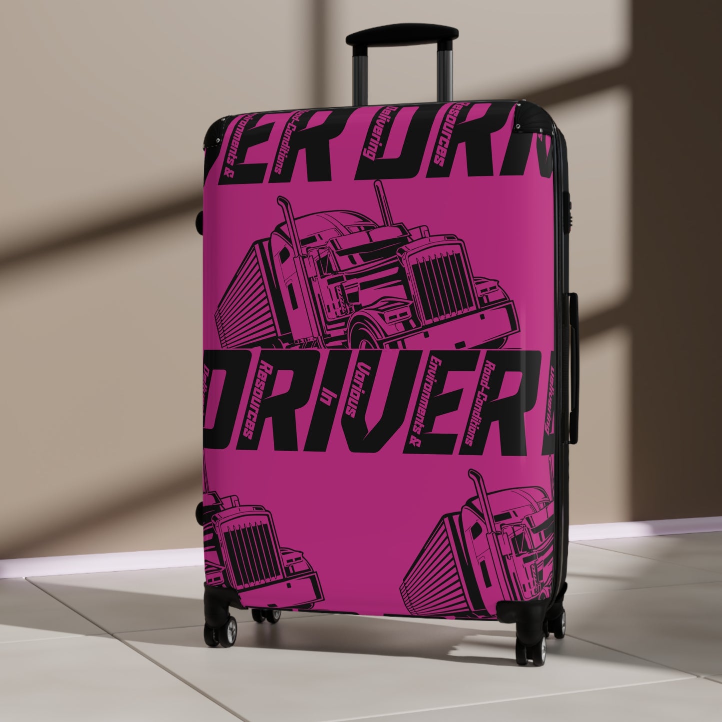Truck Driver-Themed Suitcase for Truck Enthusiasts, Travel Gear, Luggage for Road Trips, Perfect Gift for Drivers, Adventurers