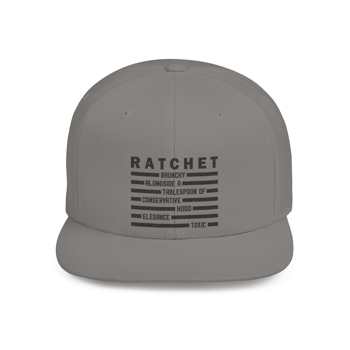 R.A.T.C.H.E.T. Flat Bill Snapback Cap  - Perfect for Street Style, Outdoor Events, & Casual Wear