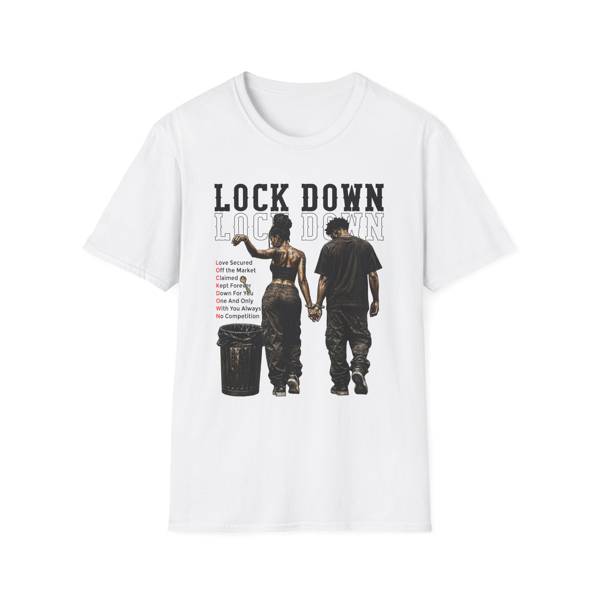 Lock Down Graphic T-Shirt — Holding Hands Street Art Design