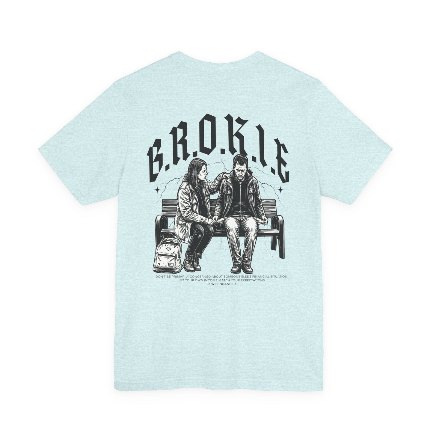 No B.R.O.K.I.E. Premium Tee — Graphic Vintage Streetwear T-Shirt with Bench Illustration