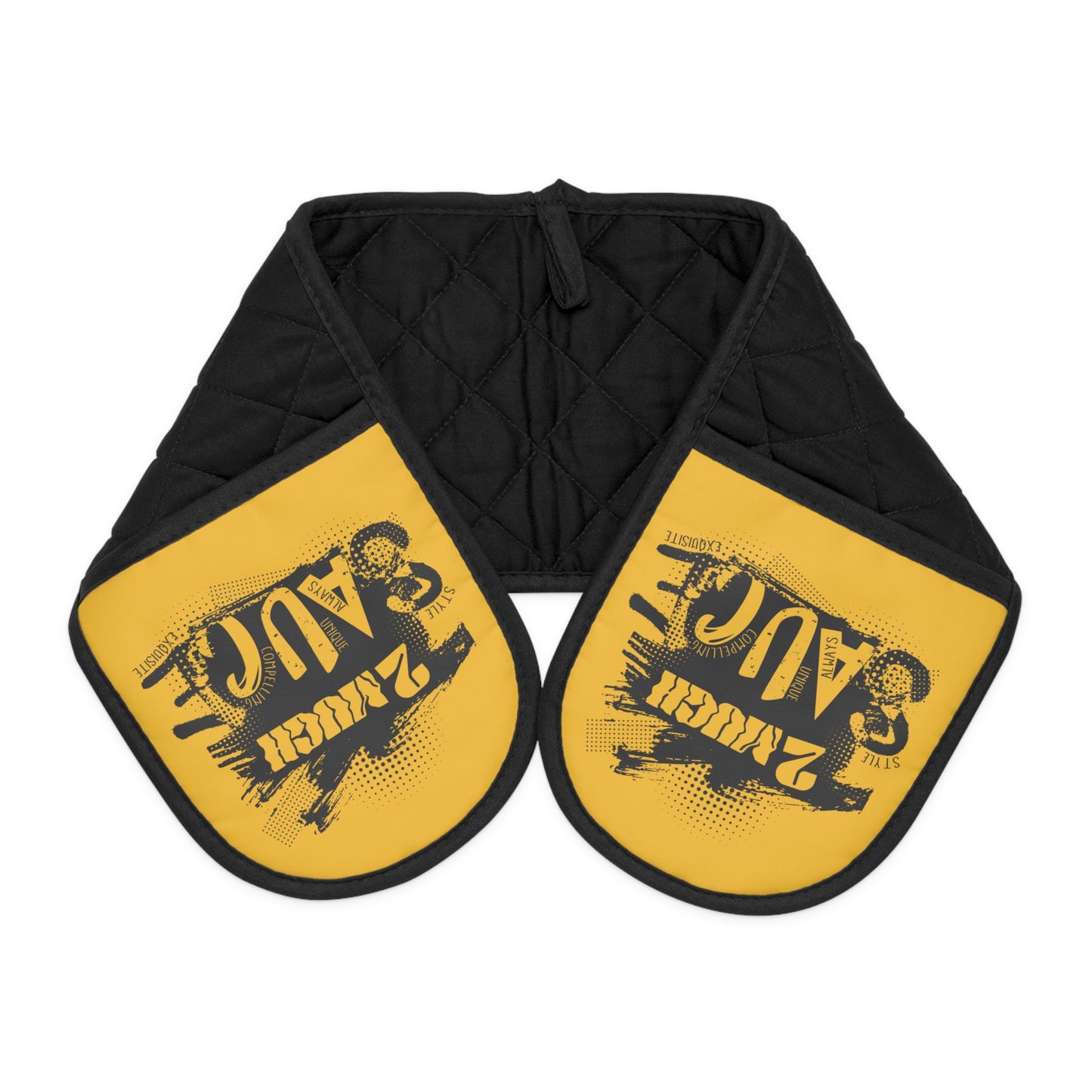 Grill Sauce Oven Mitts - Double Pot Holder with 'Smokin' Sauce' Design