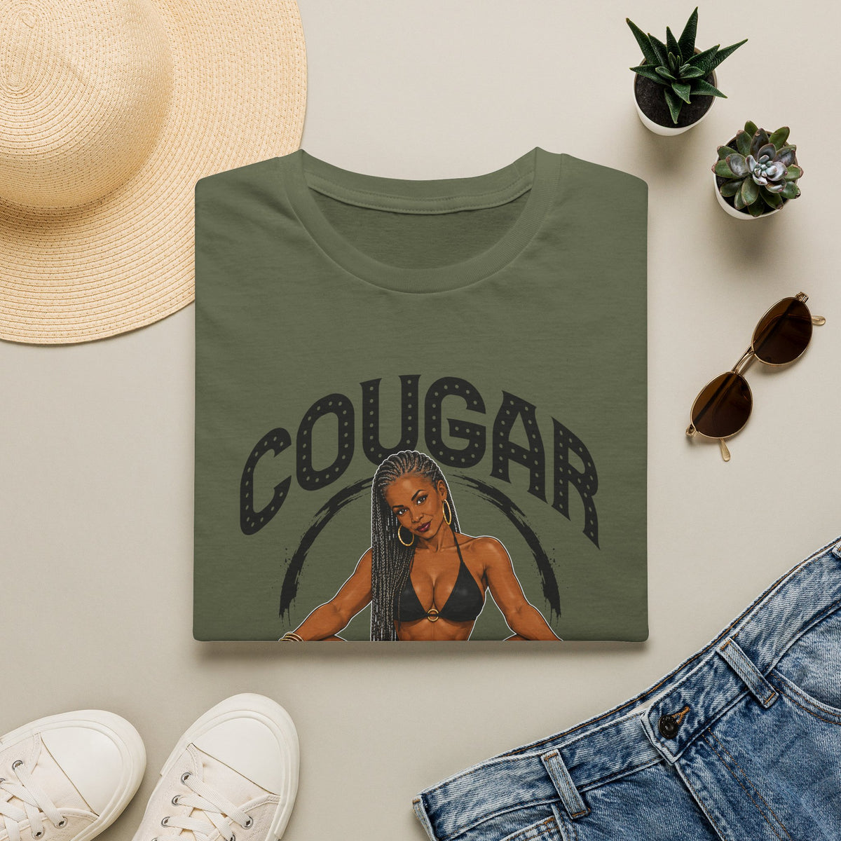 Cougar Graphic T-Shirt — Bold Vintage Pinup Style