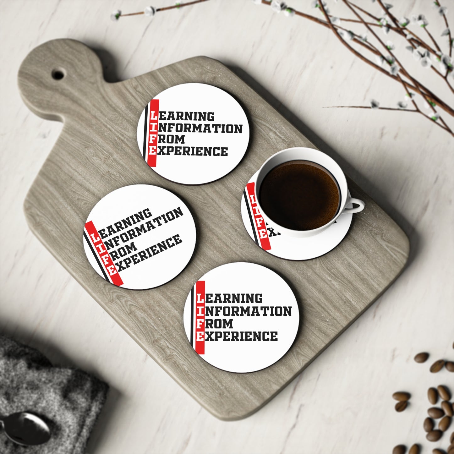 Coasters — LIFE: Learning Information From Experience Cork Drink Coasters