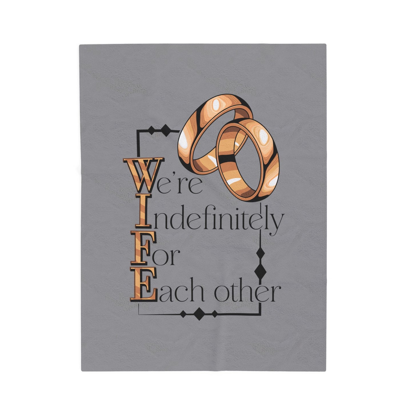 W.I.F.E. Couples Velveteen Plush Blanket, Wedding Gift, Anniversary Present, Home Decor, Soft Throw for Newlyweds