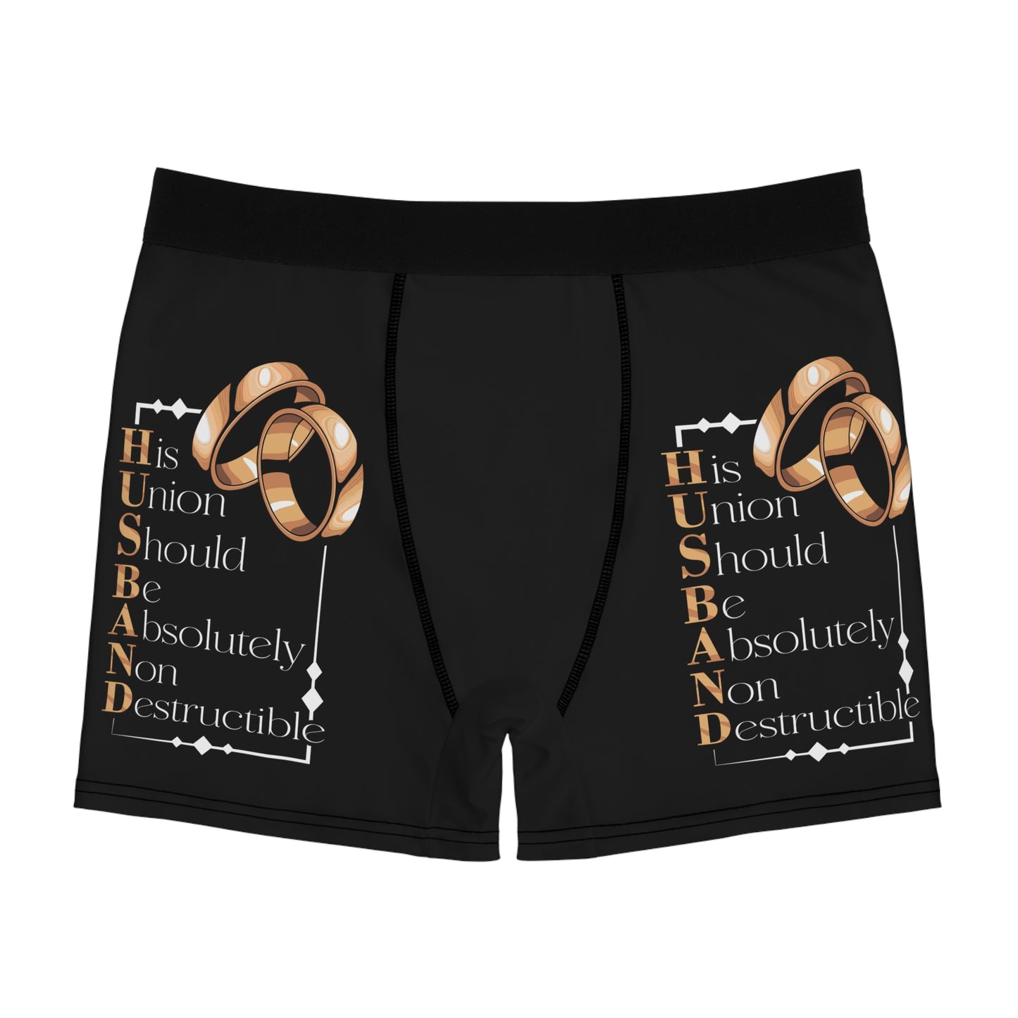H.U.S.B.A.N.D. Boxer Briefs - Fun Wedding Gift, Anniversary Underwear, Novelty Male Loungewear, Unique Groom Present, His Union is Non Destructible