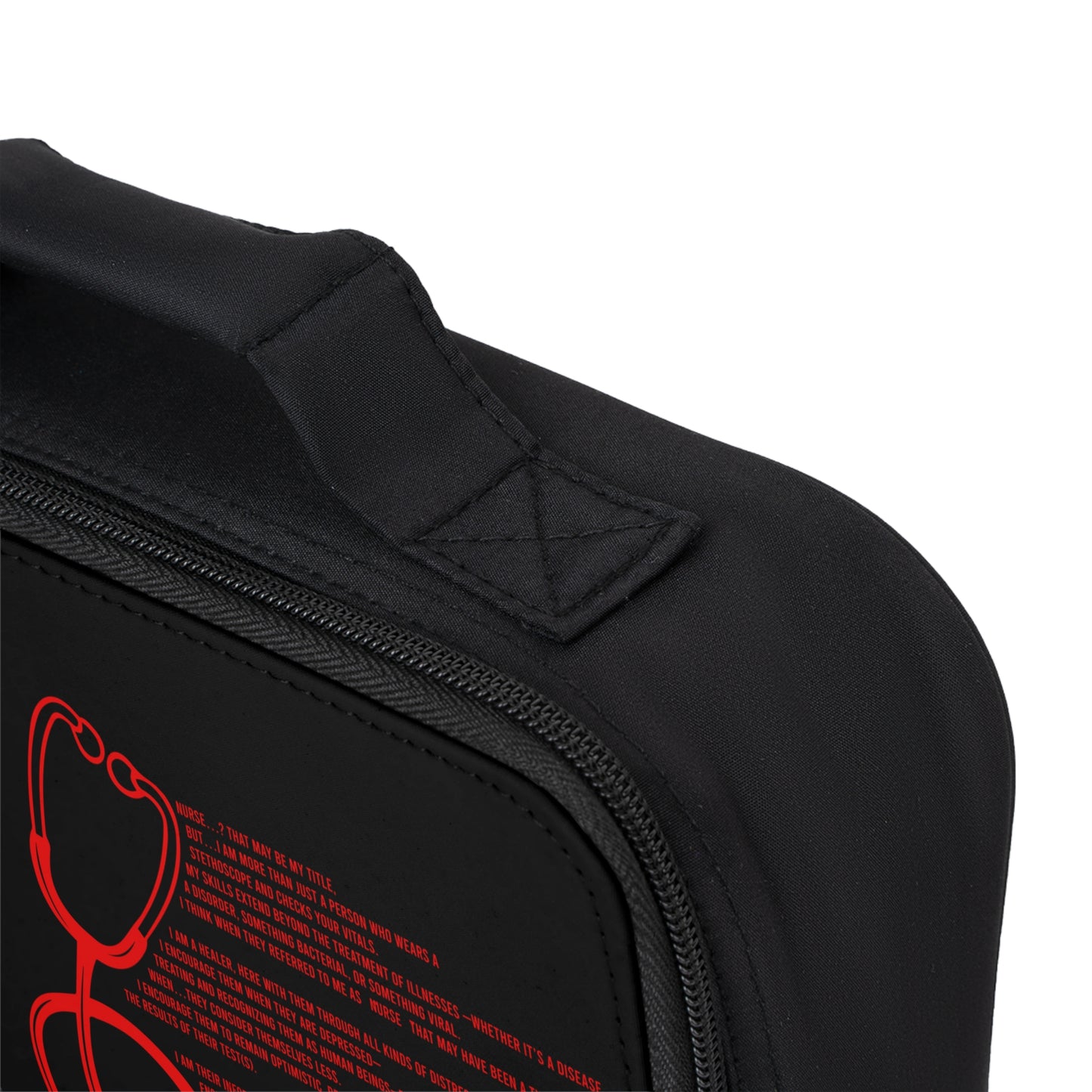 Nurse Stethoscope Lunch Bag — 'NURSE' Vertical Acronym Design