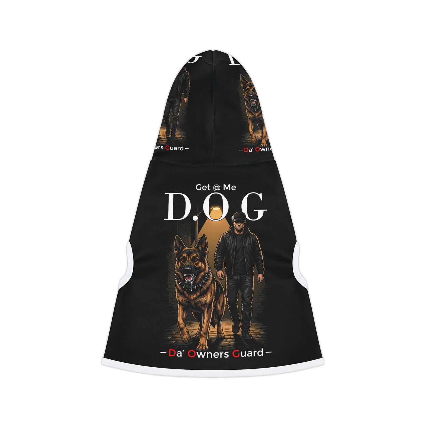 "Get at Me D.O.G." Guard Dog Graphic Hoodie for Dogs
