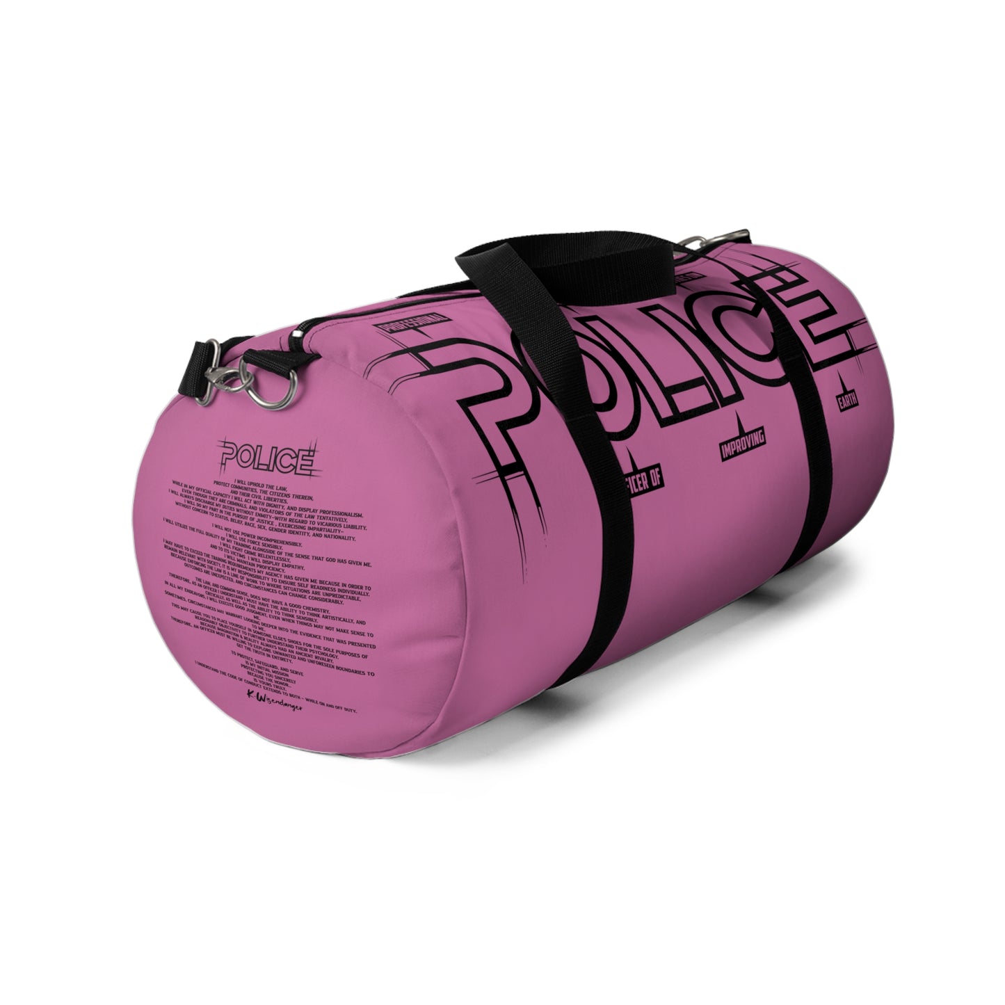 P.O.L.I.C.E. Duffel Bag with poem - Gym, Travel, Sports, Weekend Getaway, Back to School