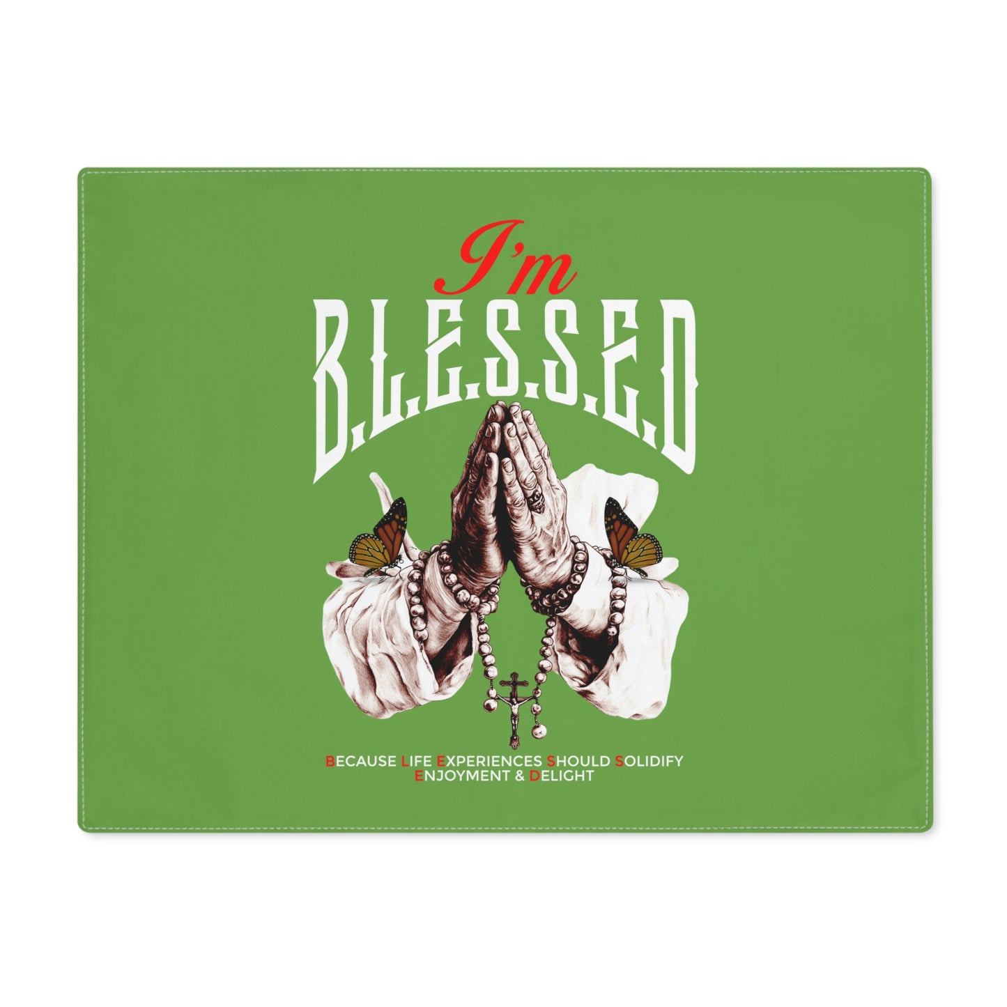 I'm Blessed Placemat — Praying Hands Religious Table Mat for Faithful Home & Gifts