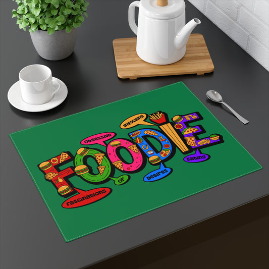 Foodie Placemat – Colorful Illustrated Dining Mat with Fun Food Word Art