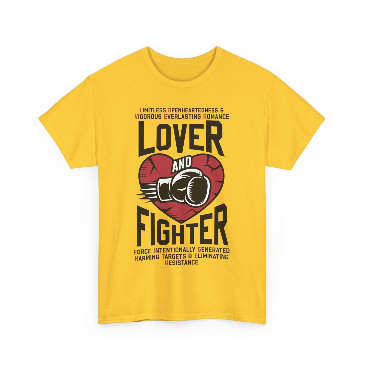 Lover & Fighter Unisex Tee, Inspirational Cotton Shirt, Motivational Graphic Tee, Unique Gift for Fighters, Activewear for Him/Her