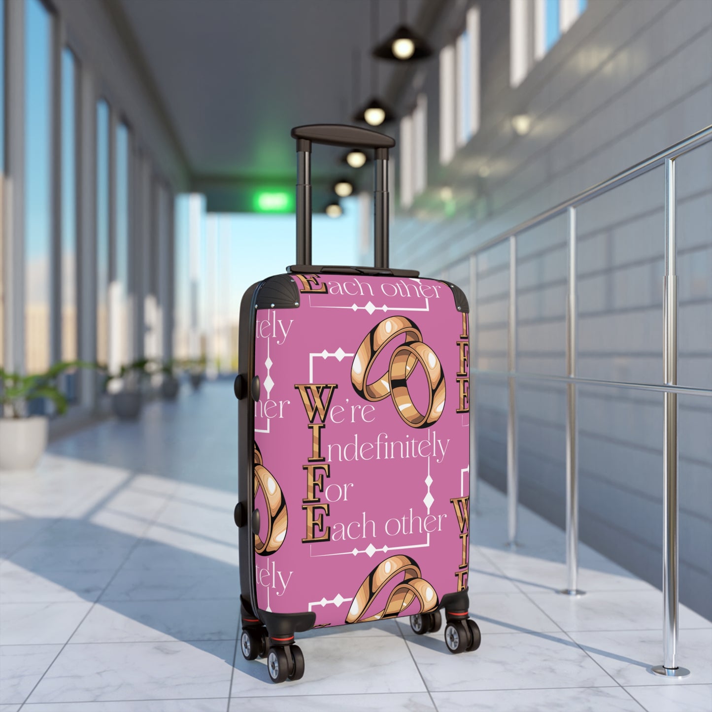 W.I.F.E. Personalized Wedding Suitcase, Travel Luggage for Couples, Honeymoon Essentials, Engaged Gifts, Bride to Be