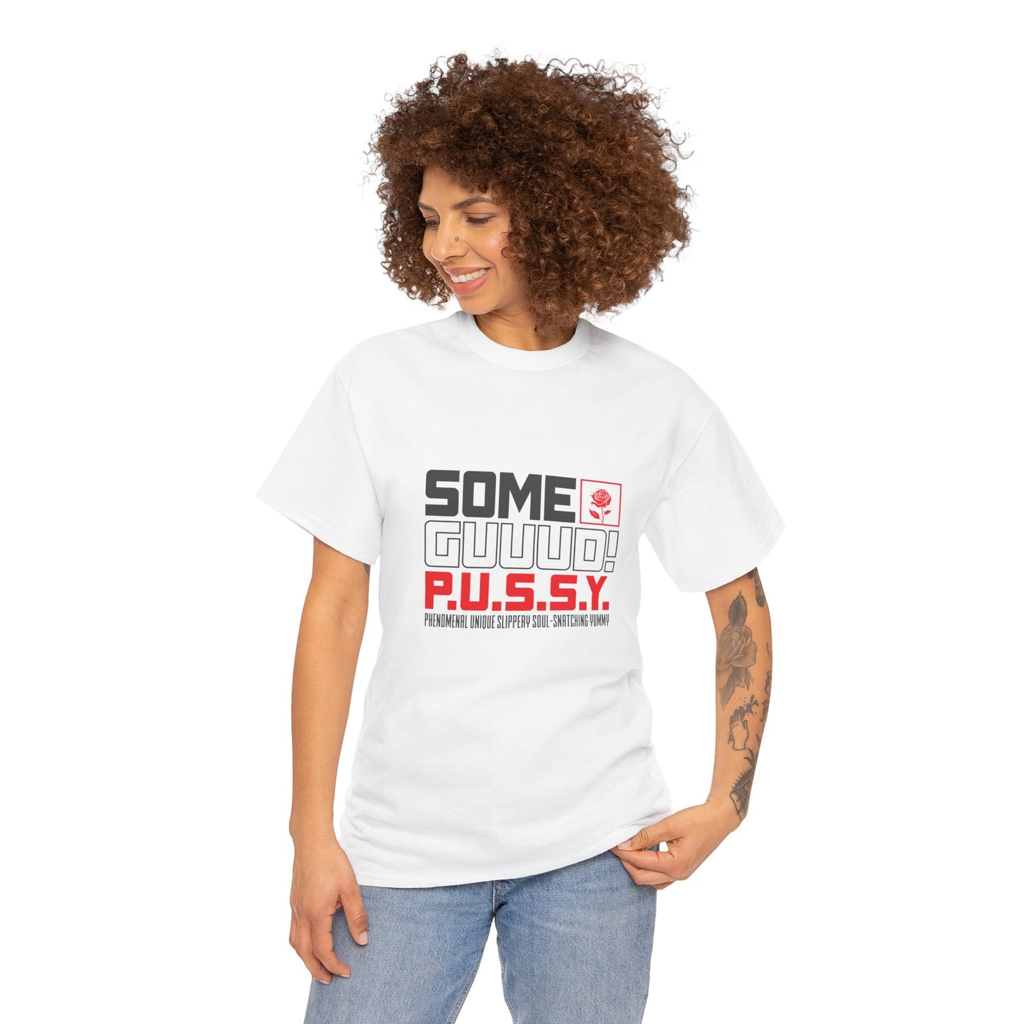 GUUD P.U.S.S.Y. Bold Statement Tee, Unisex Cotton Shirt, Graphic Tee for Self-Expression,