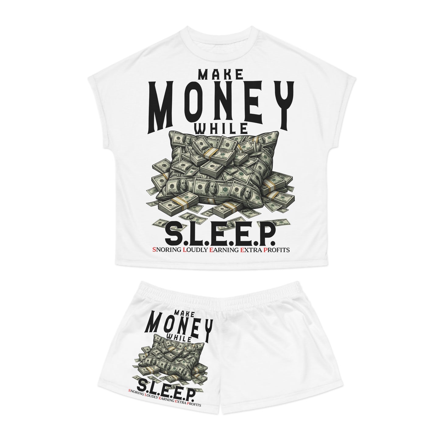 Money While Sleep Women's Short Pajama Set (AOP)