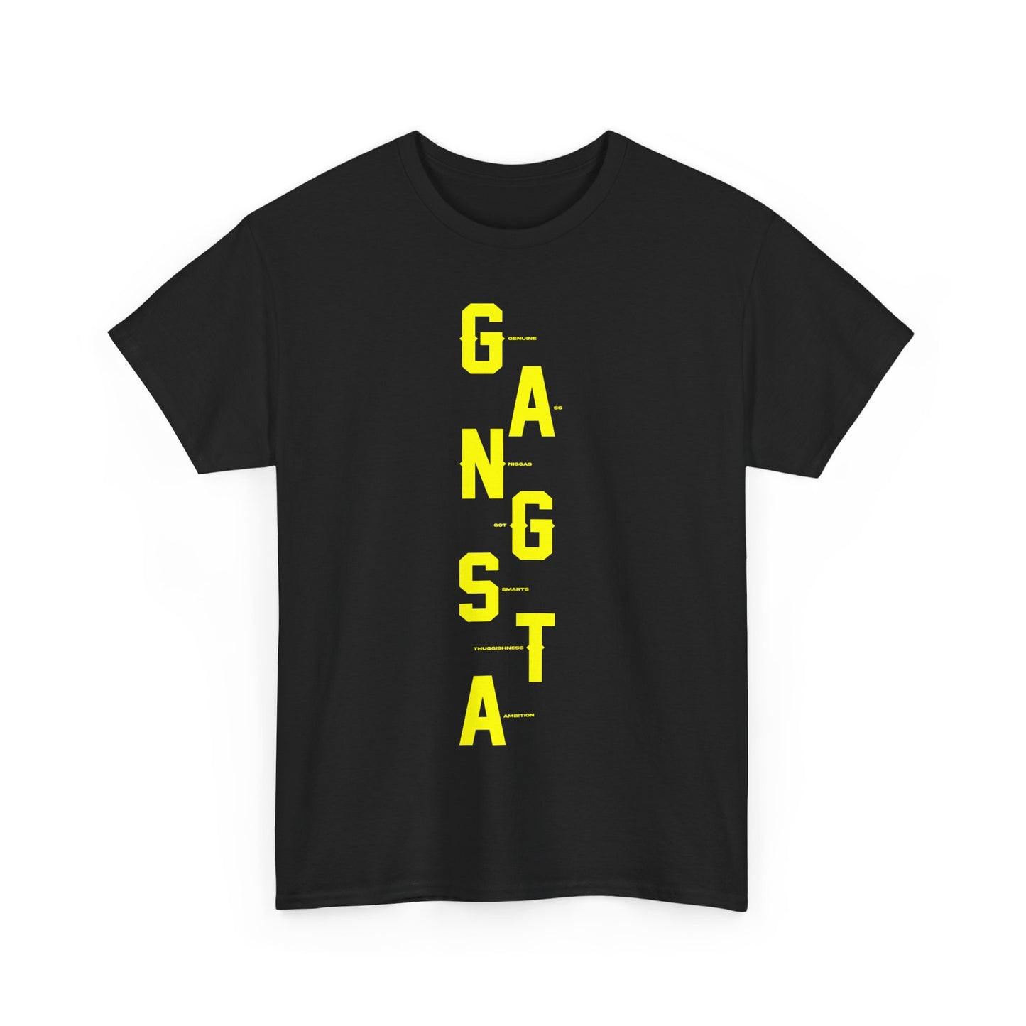 Gangsta Vibes Unisex Heavy Cotton Tee, Streetwear Shirt, Rap Culture Fashion, Music Lovers Gift, Urban Casual Outfit
