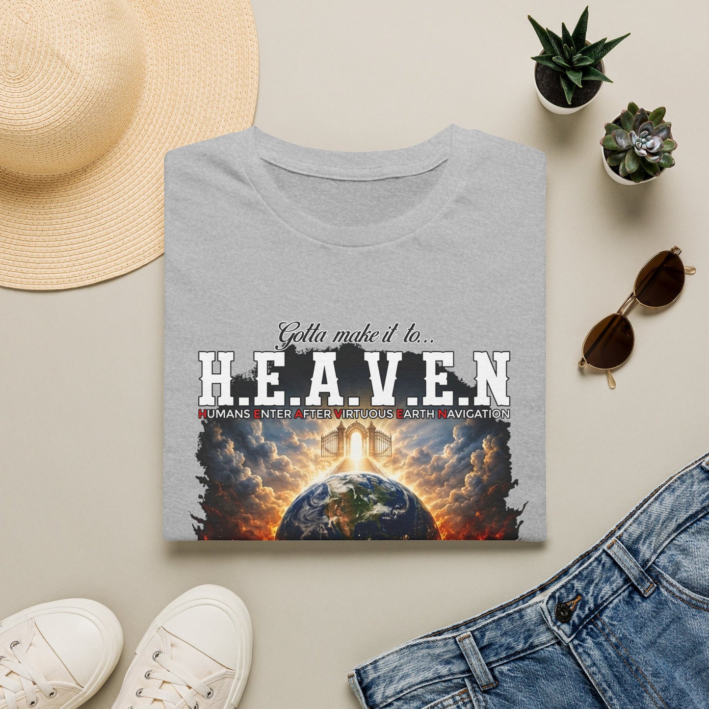 Heaven vs. Hell Graphic T-Shirt — 'Gotta Make It to Heaven' Earth Design