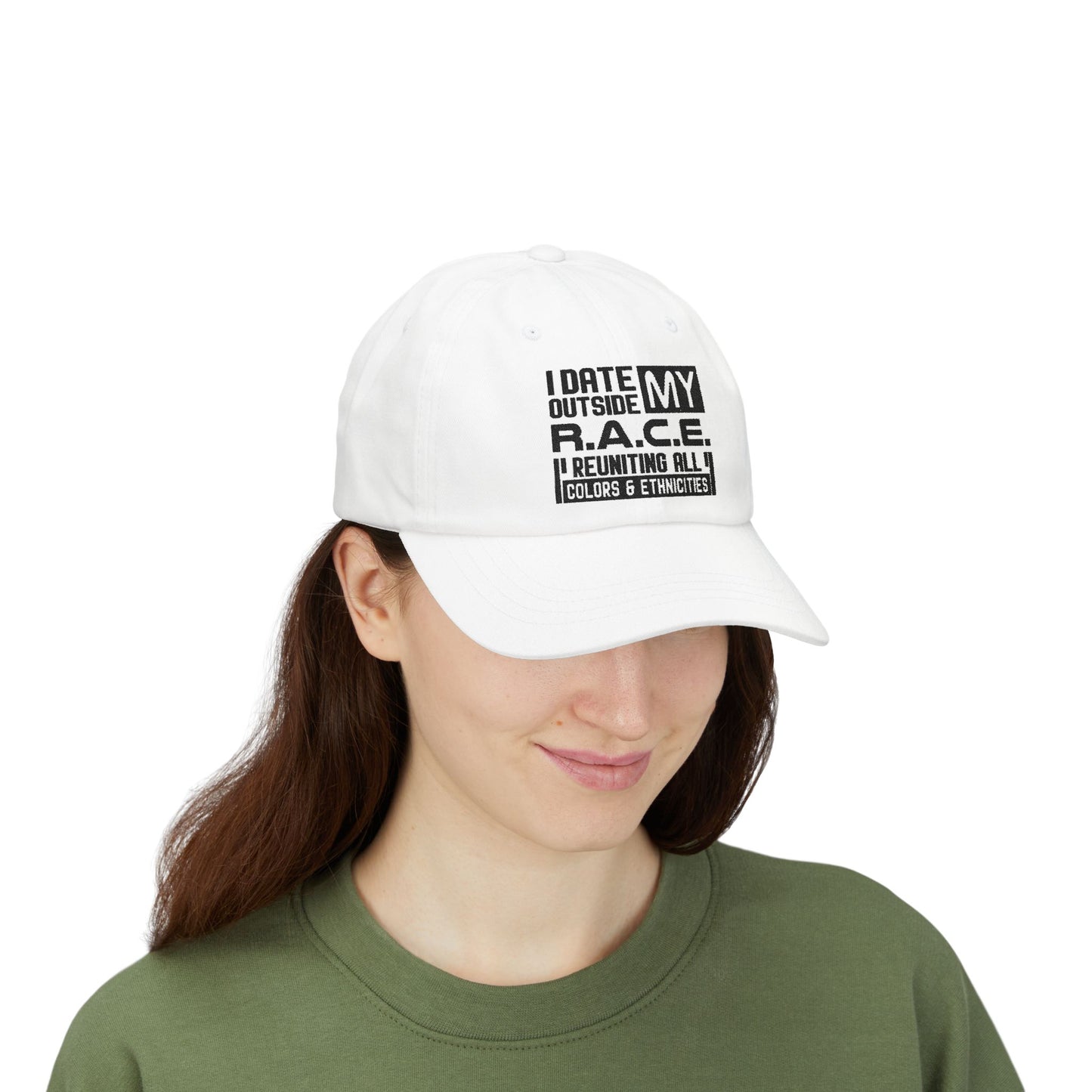 I Date Outside My R.A.C.E. Unisex Hat for All Cultures, Celebrations, Everyday Wear