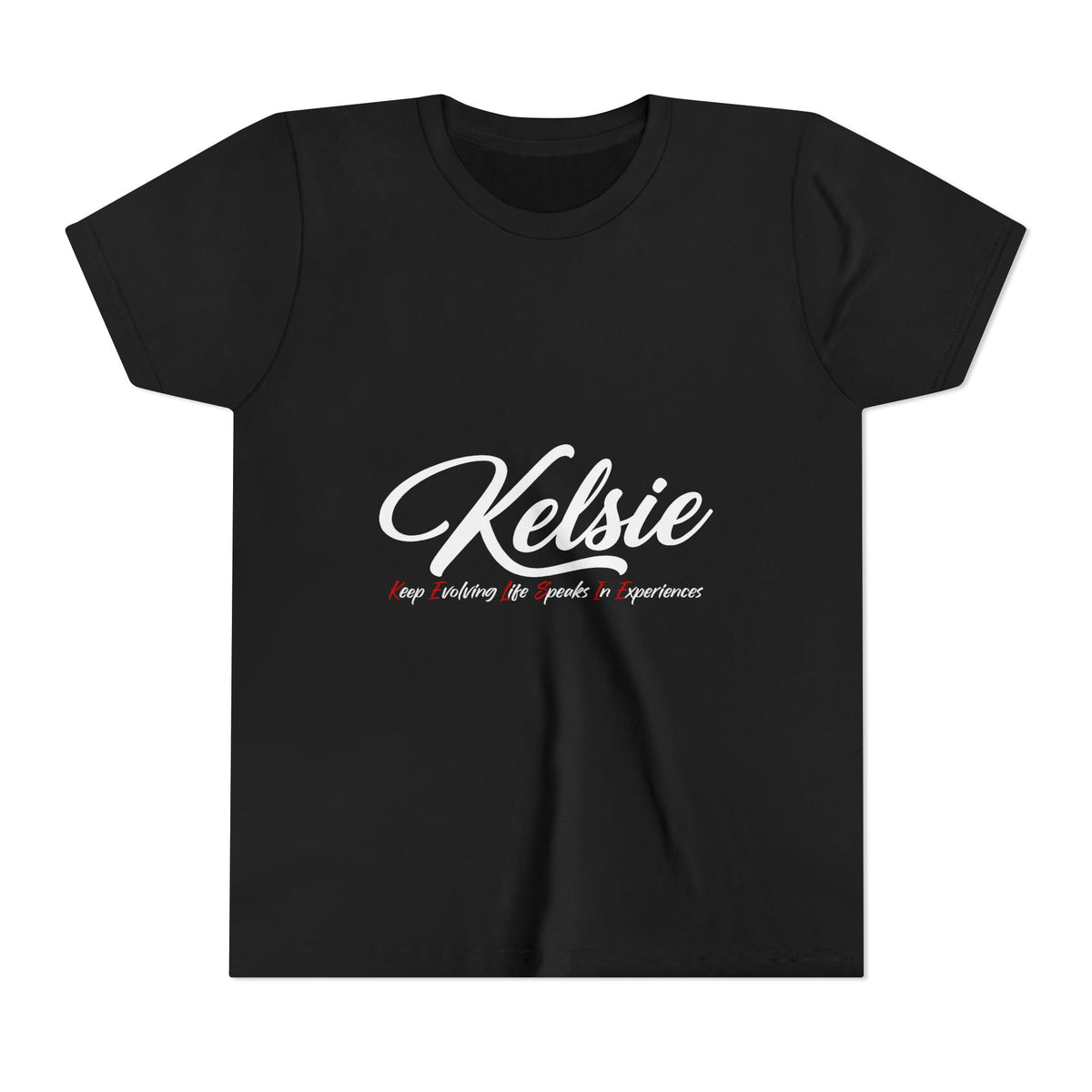 Kelsie Youth Tee – Personalized Name Script Kids Shirt