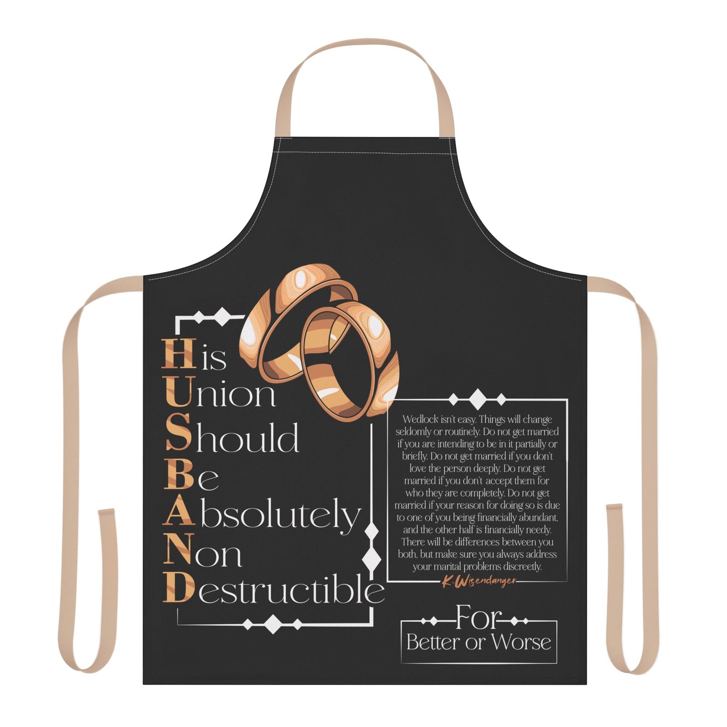 PREMIUM Wedding Vows Apron — 'His Union Should Be Absolutely Non Destructible' Bridal Shower & Anniversary Gift