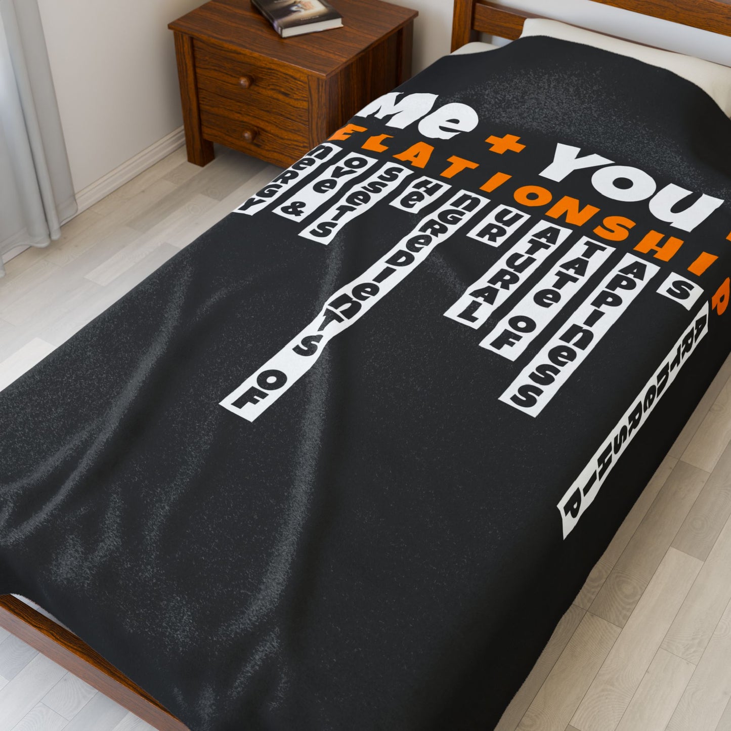 Cozy Relationship Velveteen Blanket - Perfect for Couples, Love Gifts, Home Decor, Snuggle Time, Unique Wedding Present