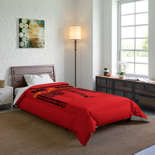 Love Equation Relationship Comforter, Cozy Bedroom Decor, Couples Gift, Valentine's Day Bedding, Relationship Quote Blanket