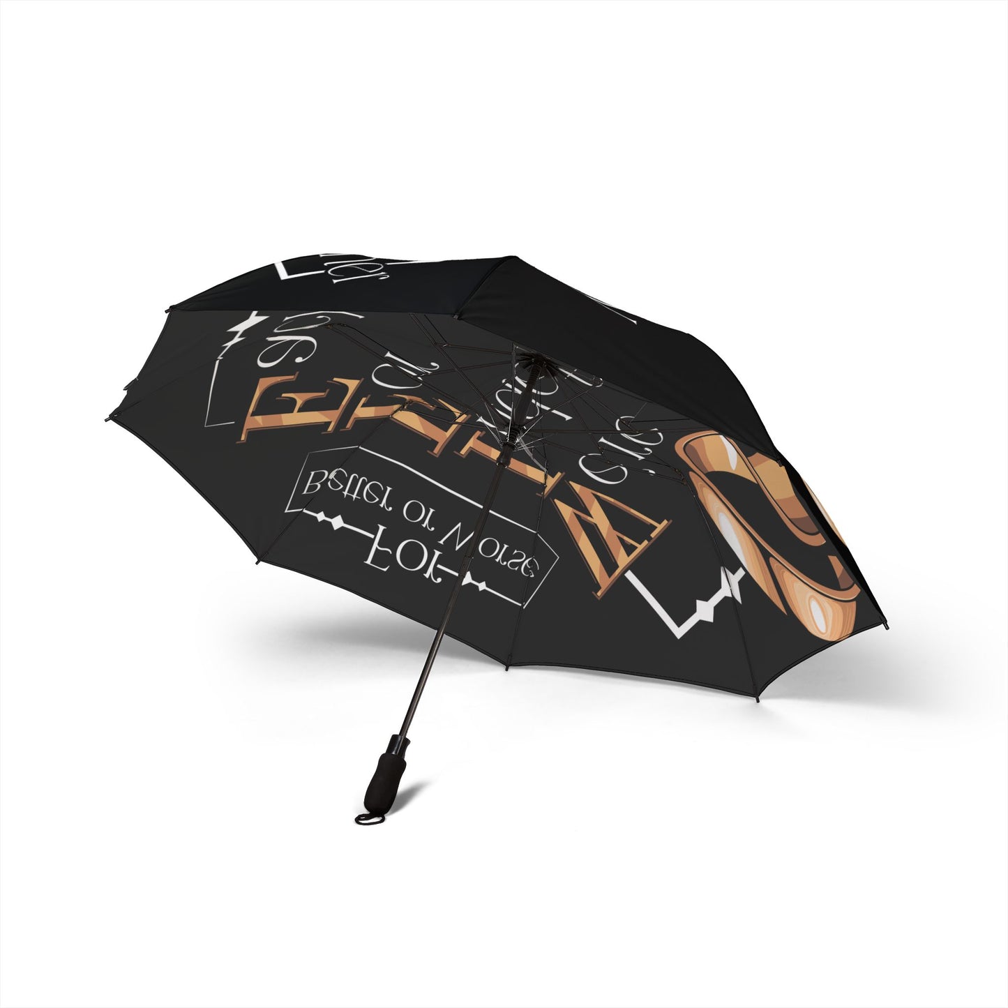 W.I.F.E. Wedding Rings Foldable Umbrella — "We’re Indefinitely Yours" Compact Rain Parasol