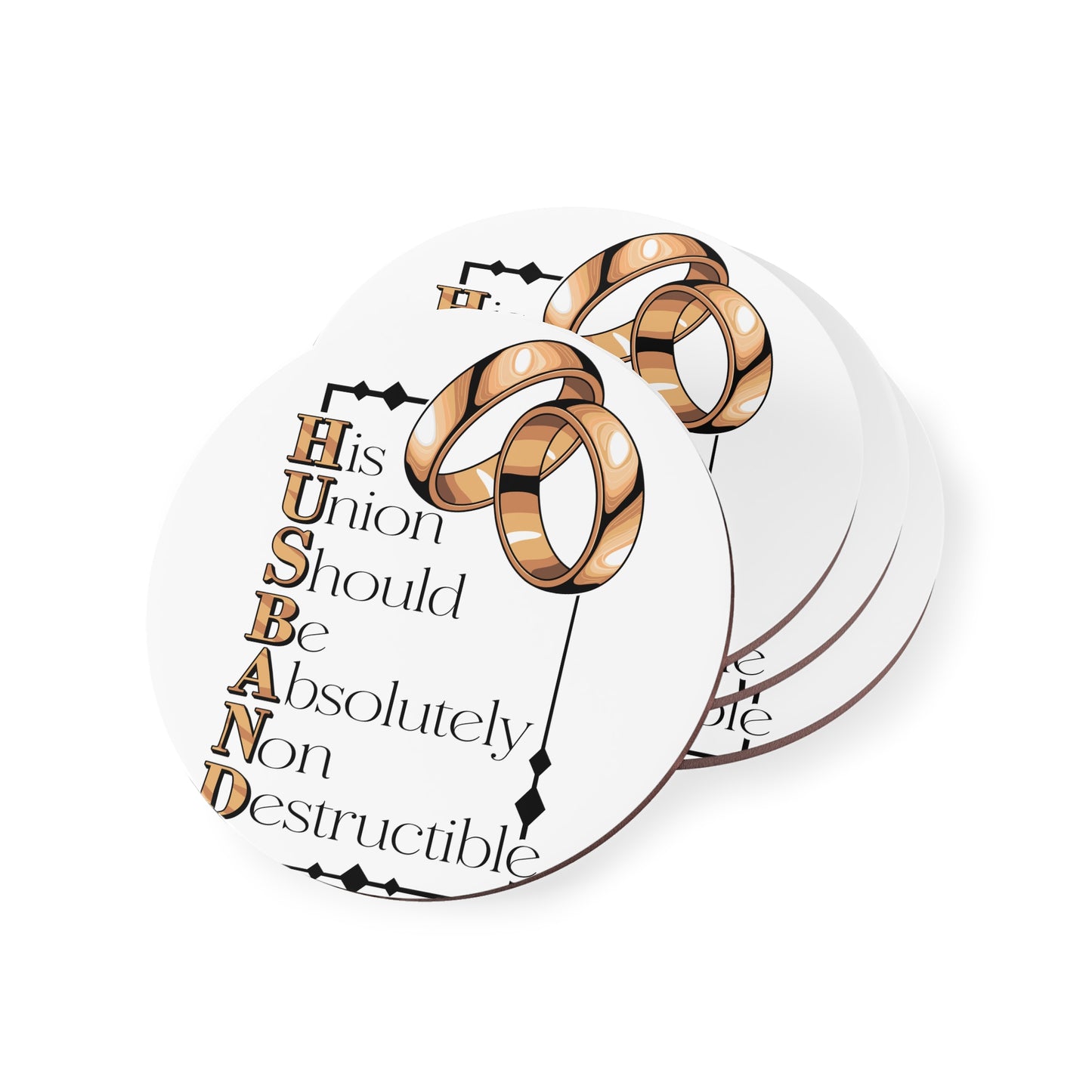 Marriage Coasters – "His Union Should Be Absolutely Non Destructible" Wedding Ring Drink Coaster