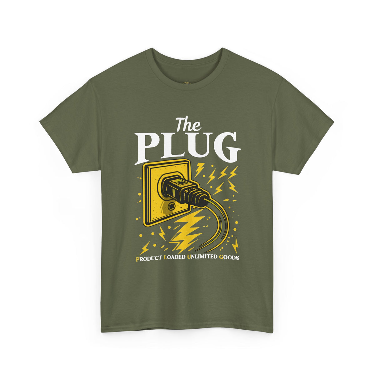 The Plug Graphic Tee — Retro Electric Plug Design