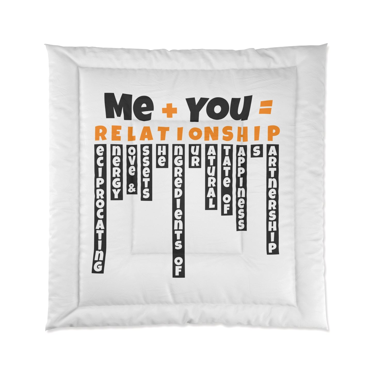 Couples Comforter with Relationship Quote | Cozy Bedroom Decor, Love Gift, Wedding Present, Anniversary, Home Bedding